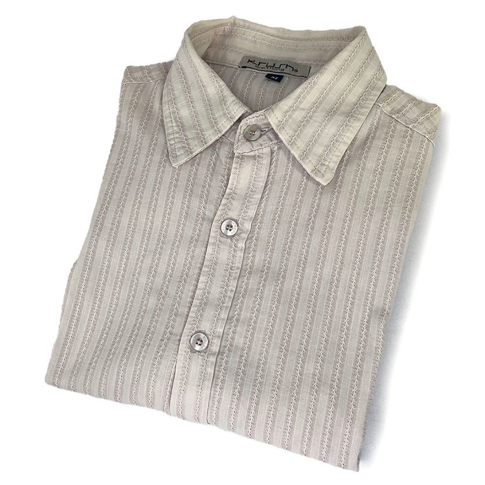 Krush Tan Embroidered Vintage Button-Front Shirt from Japan